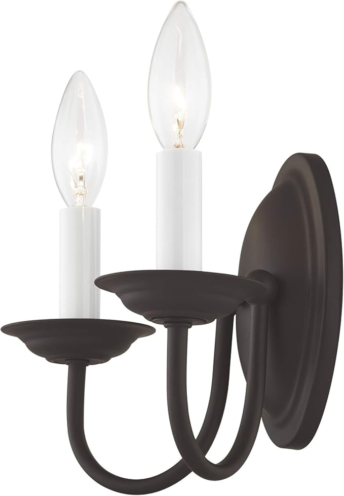 Livex Lighting 4152-04 Home Basics 2 Light Black Wall Sconce