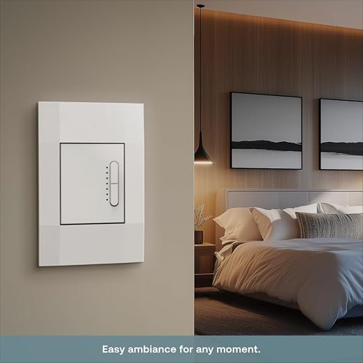 Remote Smart Dimmer by Deako, 3-Way, 4-Way, Multi-Way, Rocker-Style Dimming, 2.4 GHz Wi-Fi, Remote App, Voice Control w/Alexa, Google Home, Neutral Wire and Master Smart Dimmer Required, White