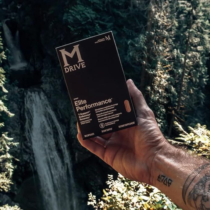 Mdrive Elite Testosterone Booster for Men - Supports Immune Health, Energy, VO2Max, Recovery, Stress Relief, Lean Muscle, KSM-66 Ashwagandha, DIM, Fenugreek, 180 Capsules