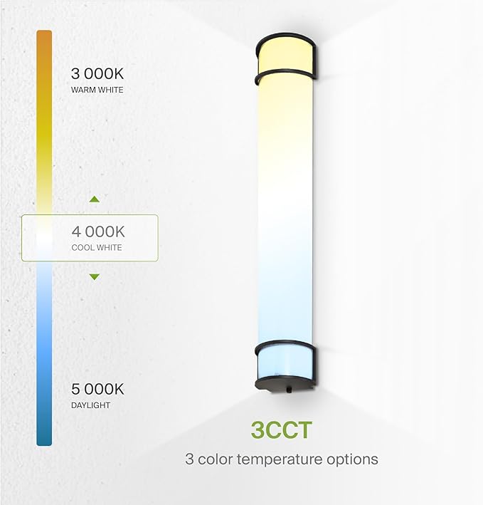 ASD LED 36" Vanity Flush Mount Light Fixture, Linear Bathroom Lighting Bar | 3CCT, Dimmable, Energy Star, ETL Listed | 30W 2650LM 3000-5000K 120V | Long Bath Wall Sconce Over Mirror | Black, 2 Pack