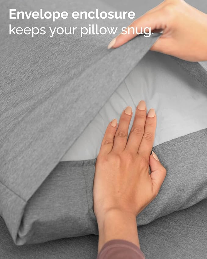 Twin XL 4 Piece Sheet Set - Comfy Breathable & Cooling - Soft Hotel Luxury Bedding Set with 8-16 Inch Deep Pockets - 1 Flat & 1 Fitted Sheet & 2 Pillowcases - Wrinkle Free & Easy Care - Heathered Grey