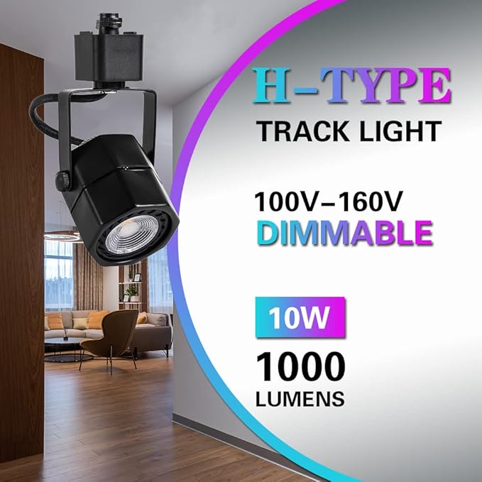 10W LED Track Lighting Heads,Dimmable LED Track Light Heads H Type Track Lights Fixtures for Accent Task Wall Kitchen,Retail, Grocery, 36° 6 Pack(3000K Warm White)