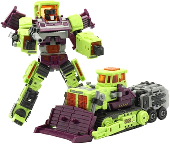 NBK Deformation Oversize Toys Robot Devastator Engineering Combiner 6 in 1 Action Figure Car Truck Model Gift for Kids Boys (Green)