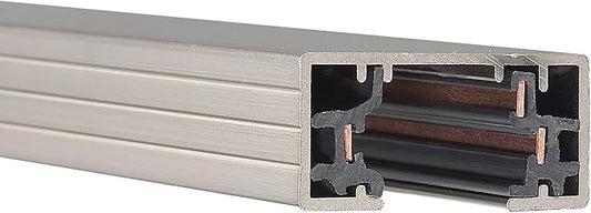 WAC Lighting, H Track 4FT Single Circuit 120V with 2 Endcaps in Brushed Nickel
