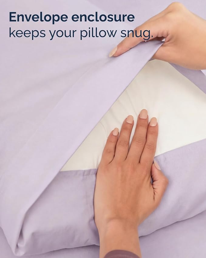 Twin XL 4 Piece Sheet Set - Comfy Breathable & Cooling - Soft Hotel Luxury Bedding Set with 8-16 Inch Deep Pockets - 1 Flat & 1 Fitted Sheet & 2 Pillowcases - Wrinkle Free & Easy Care - Light Lavender