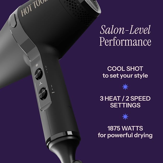 HOT Tools Pro Artist Black Gold Infrared Ionic™ Salon Dryer | Fast Drying, Styling and Smooth Results (Black)