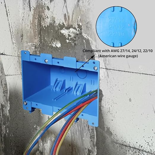 3 Gang Old Work Box,Plastic Junction for Switches,PVC Box 3 Gang Deep,ETL Listed for Home Improvement,AWG Standard,Fire Rated for Two Hours(1 Pack)