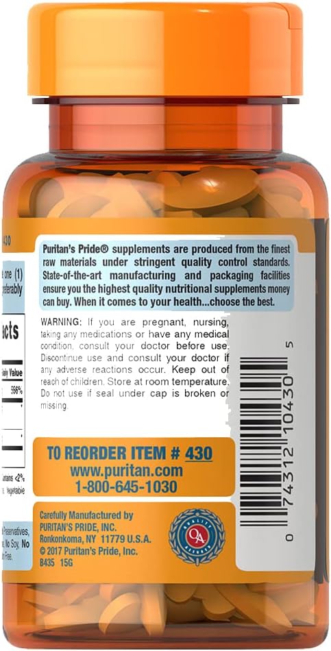 Puritan's Pride ビタミンB-2 100mg タブレット、100粒