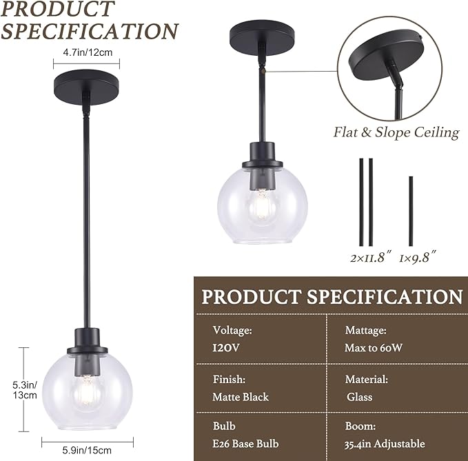 Pendant Lamp with Glass Shade, Modern Antique Brass Pendant Lights,Hanging Light Vintage Glass Shade, Island Light Pendant Light Fixture for Bedroom Living Room Kitchen
