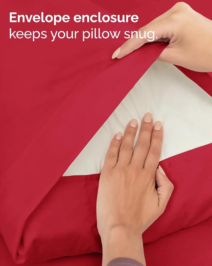 Twin 4 Piece Sheet Set - Comfy Breathable & Cooling - Ultra Soft Hotel Luxury Bedding Set with 8-16 Inch Deep Pockets - 1 Flat & 1 Fitted Sheet & 2 Pillowcases - Cozy, Wrinkle Free & Easy Care - Red