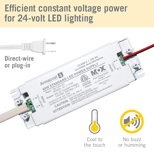Armacost Lighting 850600 24 Volt LED Power Supply, White