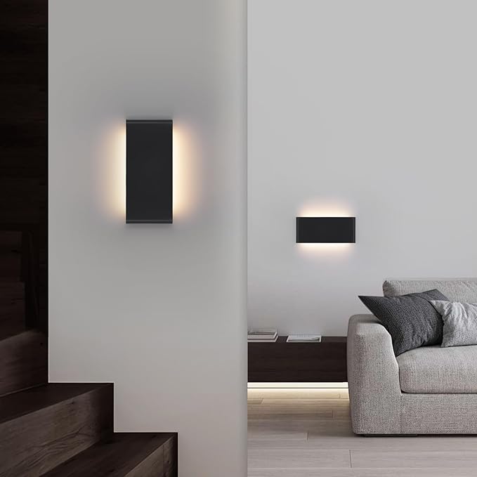 Mille Lucciole 11"Modern LED vanity light,15W Dimmable 5 CCT (3000K-6500K) Adjustable Wall Lamp,Up and Down Wall Lighting,Indoor Wall Sconce for Bedroom,Staircase,Hallway,Dressing Table, 2 Pack（Black）