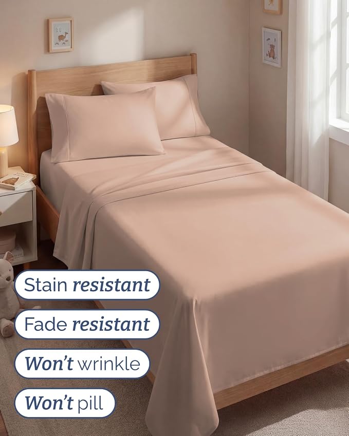 Twin 4 Piece Sheet Set - Comfy Breathable & Cooling - Ultra Soft Hotel Luxury Bedding Set with 8-16 Inch Deep Pockets - 1 Flat & 1 Fitted Sheet & 2 Pillowcases - Cozy, Wrinkle Free & Easy Care - Mauve