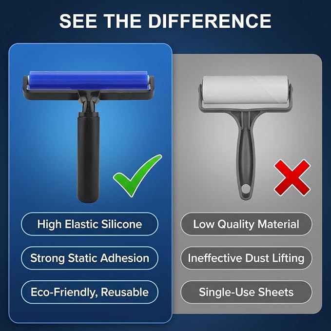 Silicone Manual Roller Anti Static Cleaner Tool, Under The Action of Static Electricity, Small Impurities Will be Adsorbed on the Drum