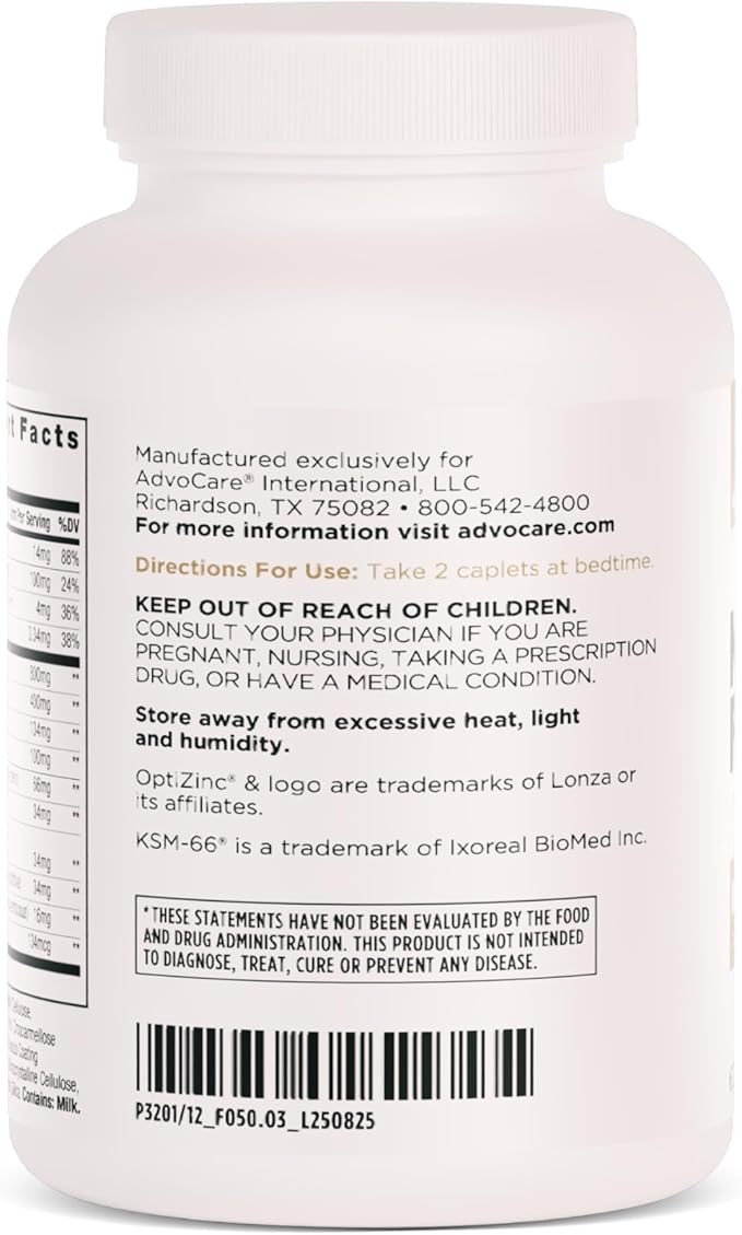 AdvoCare Nighttime Recovery Amino Acid & Herbal Supplement - Muscle Recovery Supplement with Ashwagandha, L-Arginine, Magnesium & More - 60 Caplets