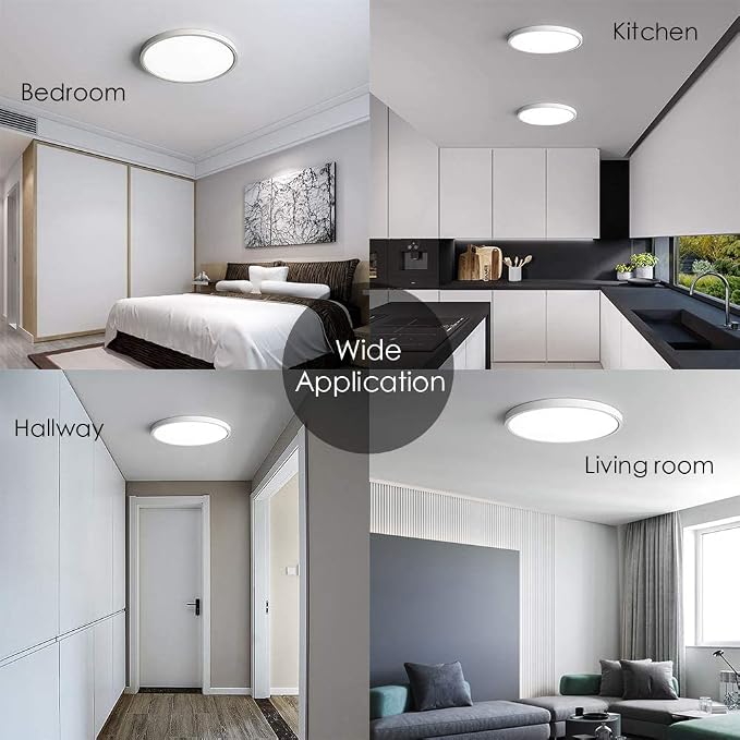 TALOYA 4 Pack of Flush Mount Ceiling Light 12 Inch (3000K/3500K/4000K/5000K/6500K), Super Slim Led Light Fixture for Closet Dining Room Garage Hallway Kitchen Laundry