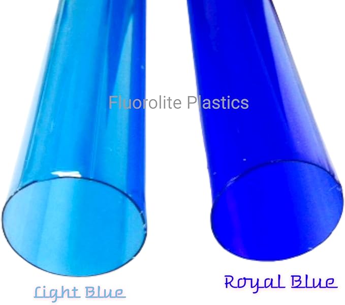 T5 F28 4' | T-5 Tube Lamps Sleeves | 48" Fluorescent Tube Guard with End Caps | 3/4" Wide | Fluorolite Plastics | Color: ROYAL BLUE | 4 Pack