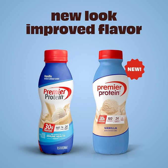 Premier Protein Shake, Cookie Dough, 30g Protein, No Added Sugar, 24 Vitamins & Minerals to Support Immune Health, 11.5 fl oz (24 Pack)
