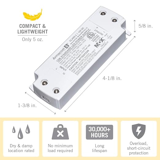 Armacost Lighting 810120 12 Volt LED Power Supply, White