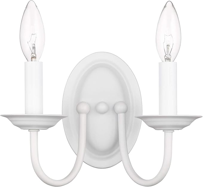 Livex Lighting 4152-03 Williamsburg 2-Light Wall Sconce, White