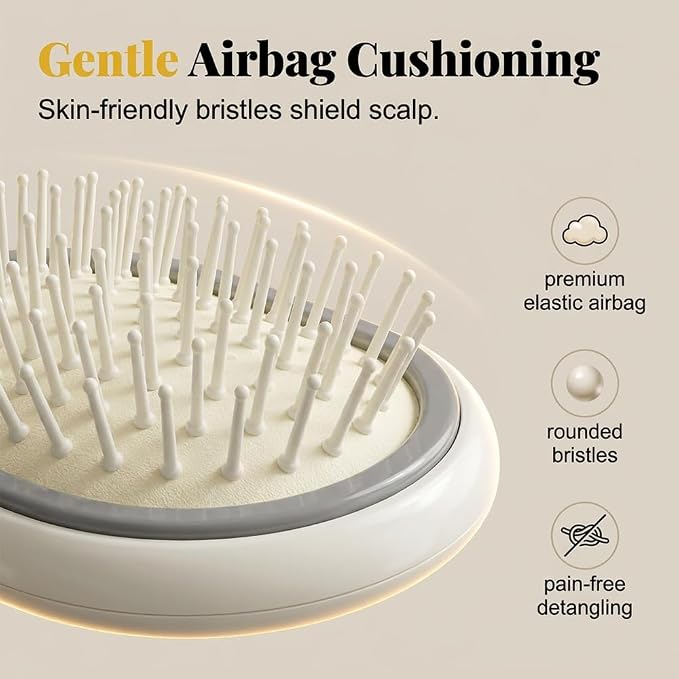 Electric Spray Air Cushion Massage Comb, Electric Spray Massage Comb, Rechargeable & Detangling, Electric Steam Brushs for Hair, Rechargeable Steam Hair Straightener (White-1PC)