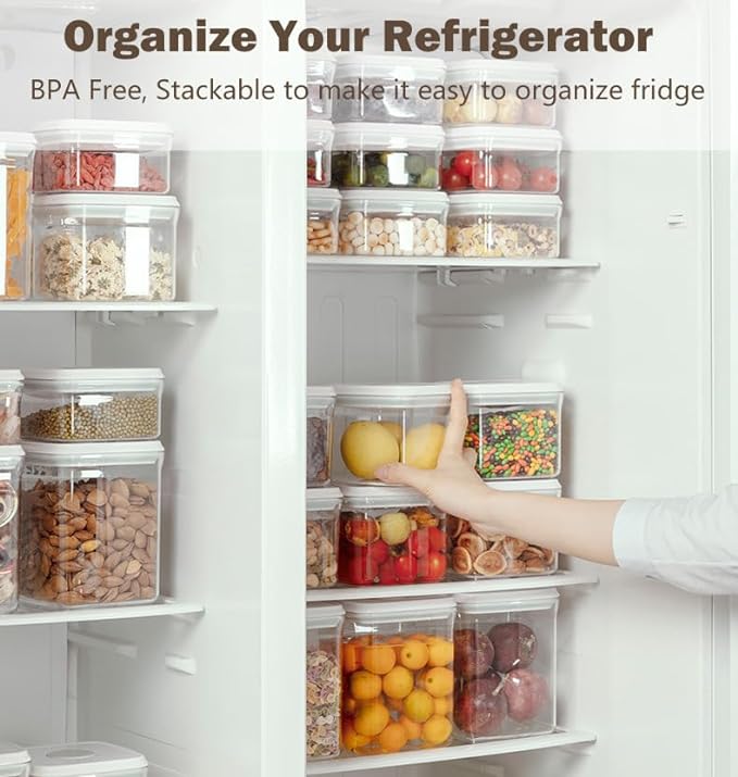 Melovom Pop Food Storage Containers Set Airtight Food Storage Containers with Pop Lids, Kitchen Pantry Organization and Storage, BPA Free, 2 x 2.8Qt