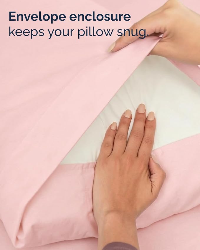 Twin XL 4 Piece Sheet Set - Comfy Breathable & Cooling - Ultra-Soft Hotel Luxury Bedding Set w/ 8-16 Inch Deep Pockets - 1 Flat & 1 Fitted Sheet & 2 Pillowcases - Wrinkle Free & Easy Care - Baby Pink