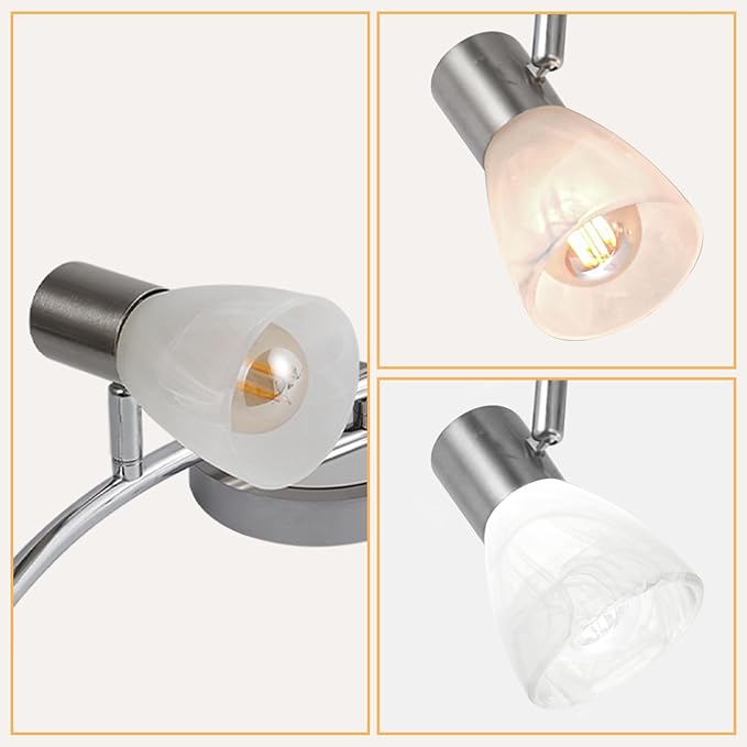 HiBay 2-Light Lampshades, Cracks White Bell Glass Shades, Lighting Fixture Accessory Lampshade Cover Replacement, Fit for E12 Base Pendant Lights Table lamp Sconce Chandeliers
