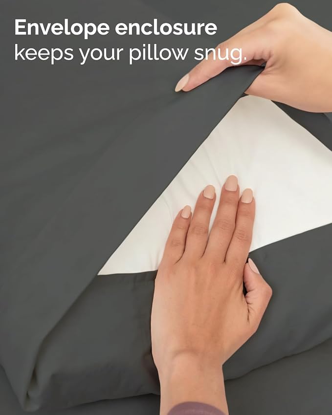 Twin 4 Piece Sheet Set - Comfy Breathable & Cooling - Ultra Soft Hotel Luxury Bedding Set w/ 8-16 Inch Deep Pockets - 1 Flat & 1 Fitted Sheet & 2 Pillowcases - Wrinkle Free and Easy Care - Charcoal