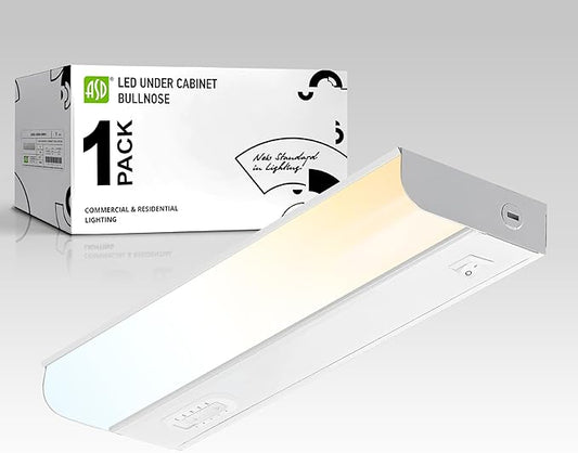 ASD LED Under Cabinet Lighting Hardwired, 9 Inch 4W 2700K-5000K Selectable, 337LM, CRI90+, Direct Wire Linkable Under Counter Lights for Kitchen, Dimmable Under Cabinet Lights, White, UL Certified