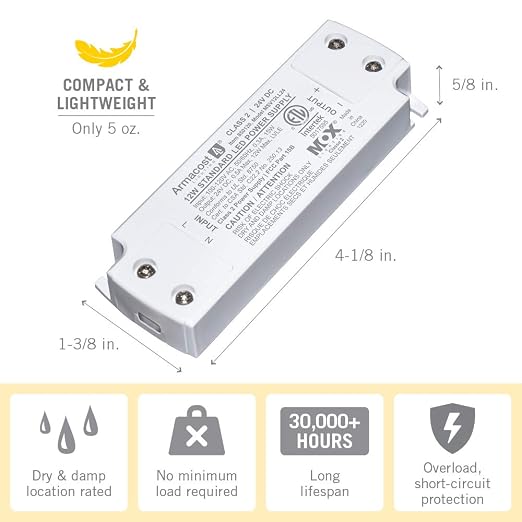 Armacost Lighting 850120 24 Volt LED Power Supply, White
