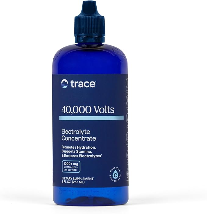Trace Minerals D3+K2 ionique et concentré liquide de multivitamine et d'électrolytes 40 000 Volts – Soutient la santé des os, du cœur et du système immunitaire, l'hydratation, l'énergie, les muscles et l'endurance – Formule minérale ionique naturelle