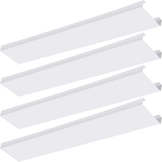Beeveer 4 Pcs 48 Inch Fluorescent Light Fixture Covers Replacement Wrap Around Light Cover 4ft Two Bulb Replacement Lens Transparent Square Lenses for 4ft LED Ceiling, Home Kitchen Room
