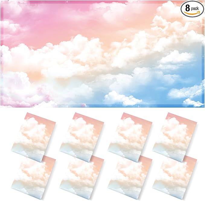 ANGSYLTH 8 Pcs Fluorescent Light Covers - 4 x 2 Feet Covers for Ceiling Lights, 8 x 10 Magnetic Light Filters for Classroom, Office, Hospitals (Rainbow)