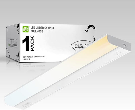 ASD LED Under Cabinet Lighting Hardwired, 24 Inch 12W 2700K-5000K Selectable, 1051LM, CRI90+, Direct Wire Linkable Under Counter Lights for Kitchen, Dimmable Under Cabinet Lights, White, UL Certified