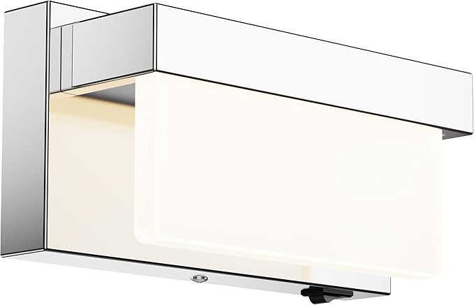 Wall Sconce Chrome Wall Light with On/Off Switch 8 inch LED Wall Lamp Acrylic Lampshade 4000K Sconce Wall Lighting