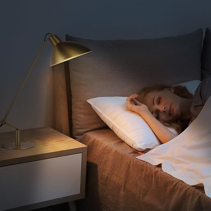 Desk Lamp Modern Industrial 100% Metal Adjustable Table Lamp 24", Natural Light (4000K) with Dimmer, Ideal for Office Bedroom Study Room Living Room Nightstand Bedside Lamps Brass