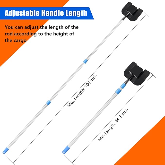 8.2ft Edge Protector Pole Extension Handle, Corner Protector Pole for Flatbed Adjustable V Edge Guards Handle for Board Corner Protector
