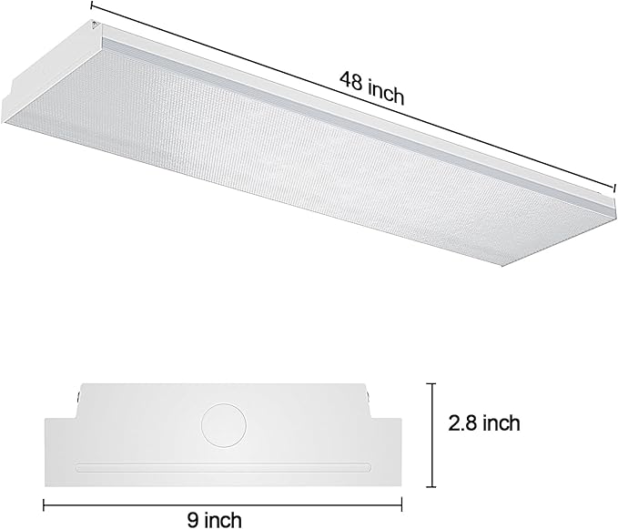 FAITHSAIL Dimmable 4FT LED Wraparound Light, 3 CCT 3000K/4000K/5000K, 30W/40W/50W, 3500lm/4600lm/6000lm, 4 Foot Led Shop Light & Kitchen LED Light Fixture, 48 Inch Flush Mount Light Fixture, 1 Pack