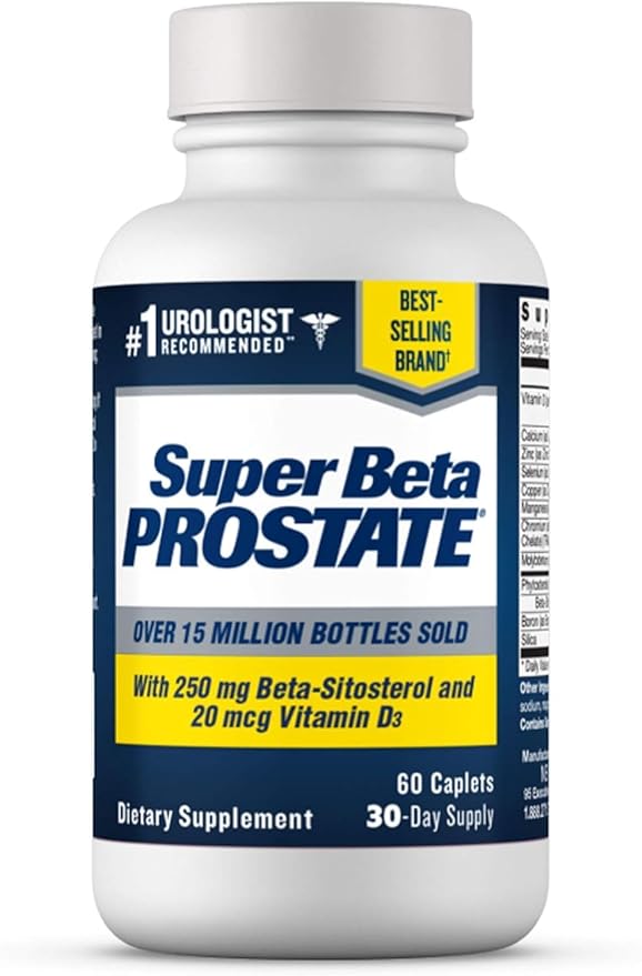男性の健康をサポートするSUPER BETA PROSTATE - 排尿回数を減らし、睡眠を促進、膀胱をより良く空にし、健康な前立腺をサポート、ベータシトステロール配合 - 60粒 (1個パック)
