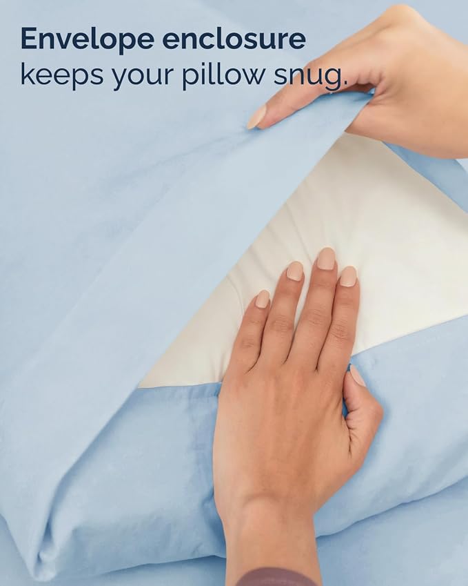 Twin 4 Piece Sheet Set - Comfy Breathable & Cooling - Ultra Soft Hotel Luxury Bedding Set w/ 8-16 Inch Deep Pockets - 1 Flat & 1 Fitted Sheet & 2 Pillowcases - Wrinkle Free and Easy Care - Sky Blue