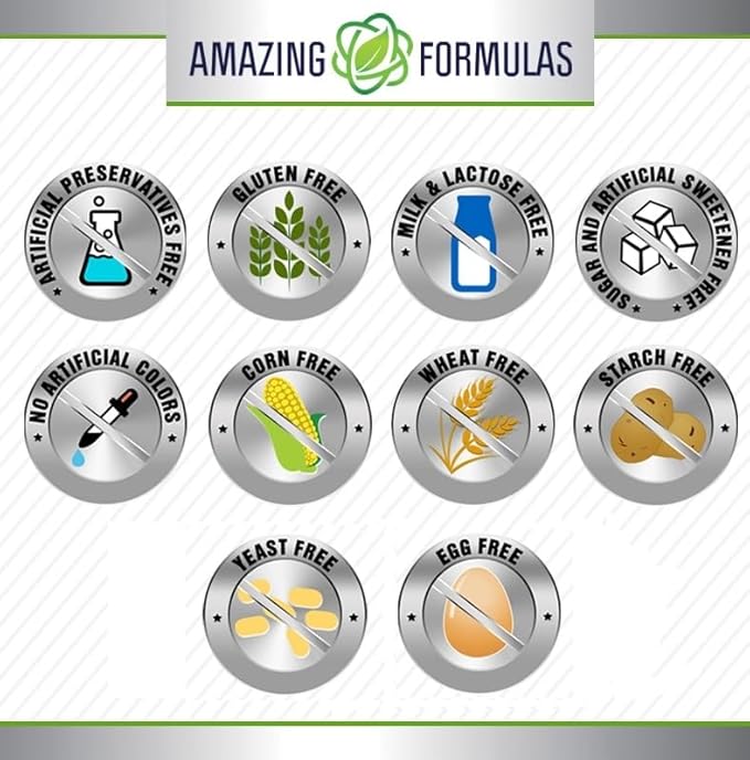 Amazing Formulas Complément de vitamine D3 (cholécalciférol) | 5000 UI par portion | Gélules | Sans OGM | Sans gluten | Fabriqué aux États-Unis (1 paquet | 180 capsules)
