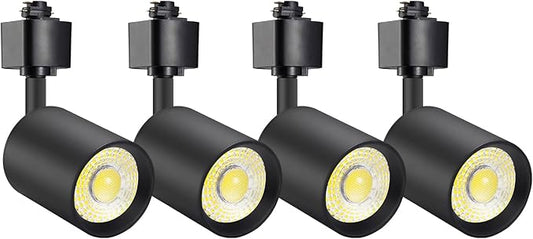 VANoopee 10W Dimmable LED Track Lighting Heads H Type Track Light Replacement Fixtures Bright 4000K Neutral White Ceiling Spotlight for Accent Task Art, Flicker Free CRI90+ 24° 800lm Black, Pack of 4