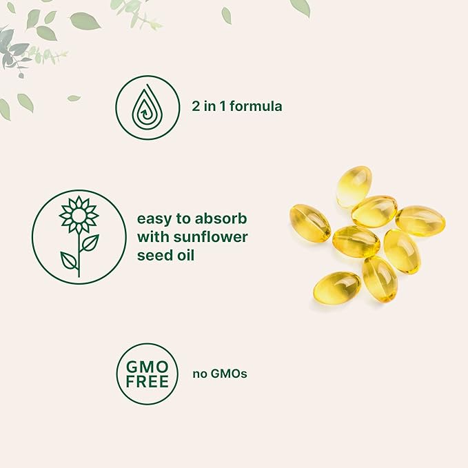 Micro Ingredients Vitamin D3 5,000iu + K2 100mcg Softgels & Hair Vitamins Complex Capsules Bundle 2 Pack | Essential Sunshine Vitamins | 14-in-1 Advanced Hair Growth Support