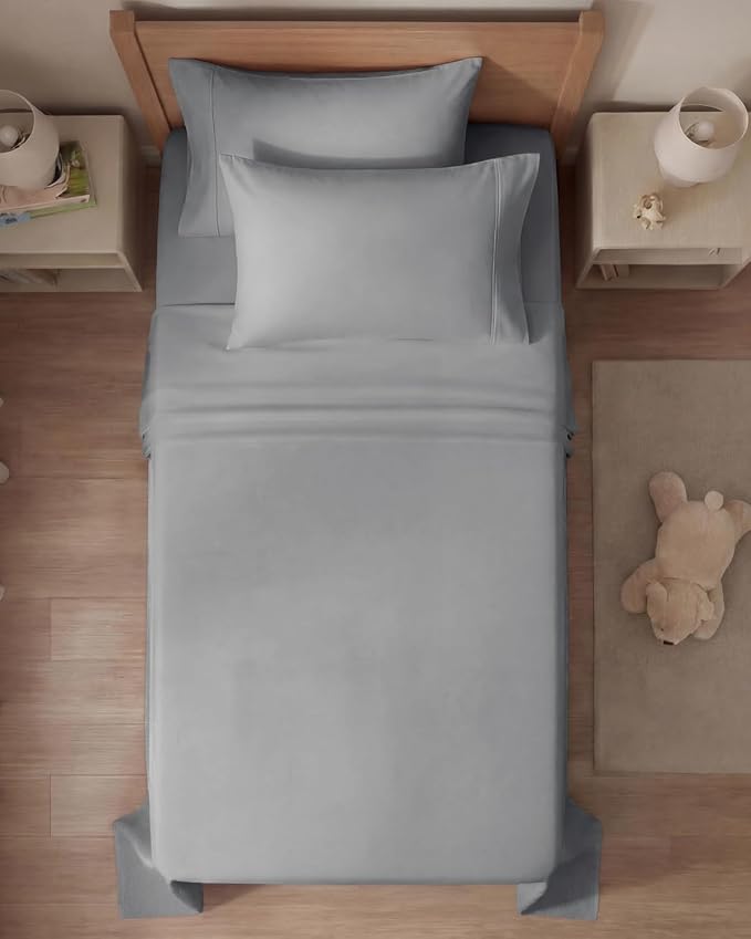 Twin 4 Piece Sheet Set - Comfy Breathable & Cooling - Ultra-Soft Hotel Luxury Bedding Set with 8-16 Inch Deep Pockets - 1 Flat & 1 Fitted Sheet & 2 Pillowcases - Wrinkle Free & Easy Care - Steel Blue