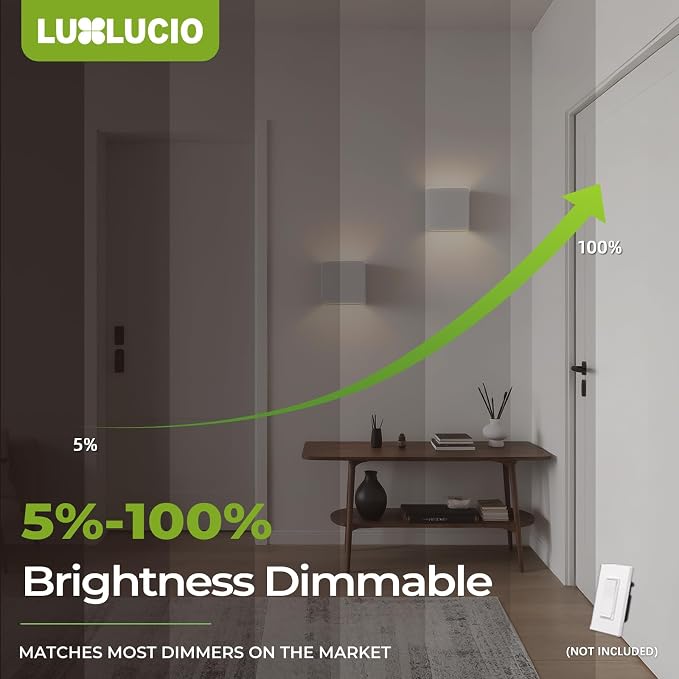 2 Pack Bright Silver Up and Down LED Wall Sconce, IP65 Waterproof Indoor Outdoor Wall Lamp, 18W 1620lm 5%-100% Dimmable, 5CCT 2700K-5000K, CRI90+, 120V-277V Modern Lighting for Bedroom Porch