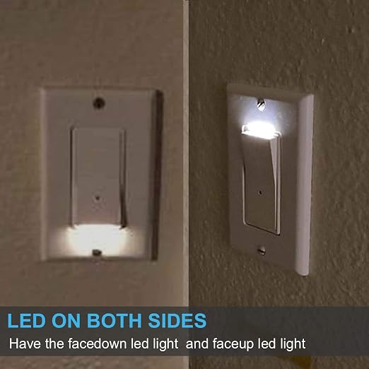 10 Pack SOZULAMP 3 Way Wall Light Switch with LED Night Light 15Amp 120/277Volt Rocker White Switch, Automatic On/Off Sensor