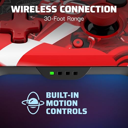 PDP Rematch Glow Wireless Gaming Controller Grand Prix Mario Switch 2, Lite | Works with Nintendo Switch OLED, Motion Controls, Rechargeable 40-Hr Battery, 2 Mappable Back Buttons, Grand Prix Mario Glow