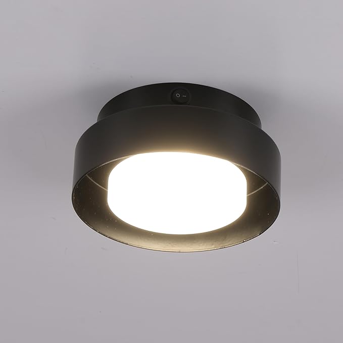 12V RV LED Interior Ceiling Light Fixture with in-Built LED, 12V RV Interior Light Fixture with On Off Switch for RV Motorhome Camper Trailer, Acrylic Shade, 5W, 400Lumen