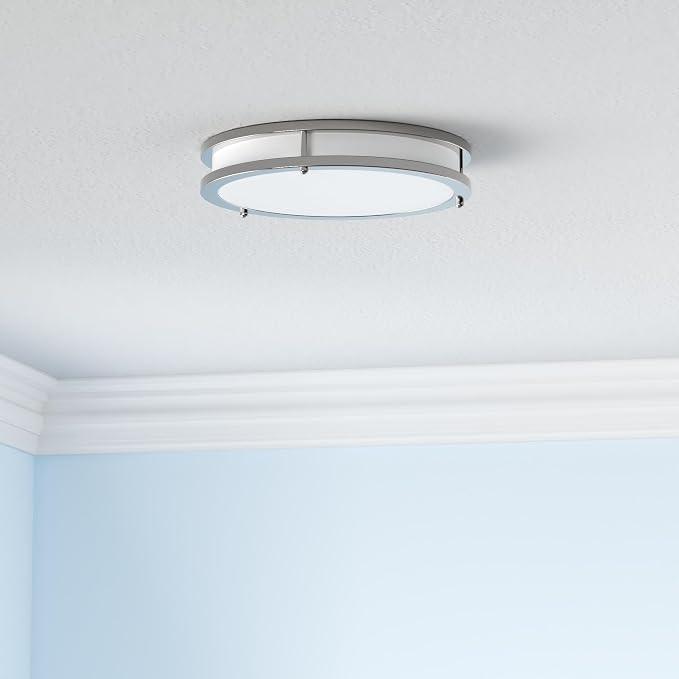36W 3600lm Super Bright LED Light Fixtures, 2PACK Modern Flush Mount Ceiling Lights Daylight White 5000K, 13 Inch Dimmable Lamps for Kitchen Bathroom Hallway Bedroom, Brushed Nickle